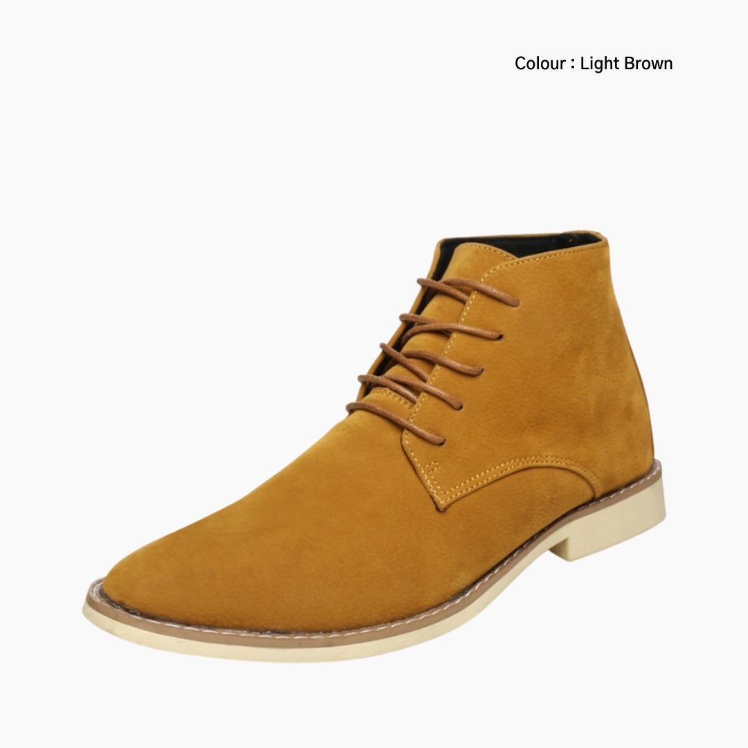 Light Brown Round-Toe, Handmade : Ankle Boots for Men : Gittey - 0742GiM