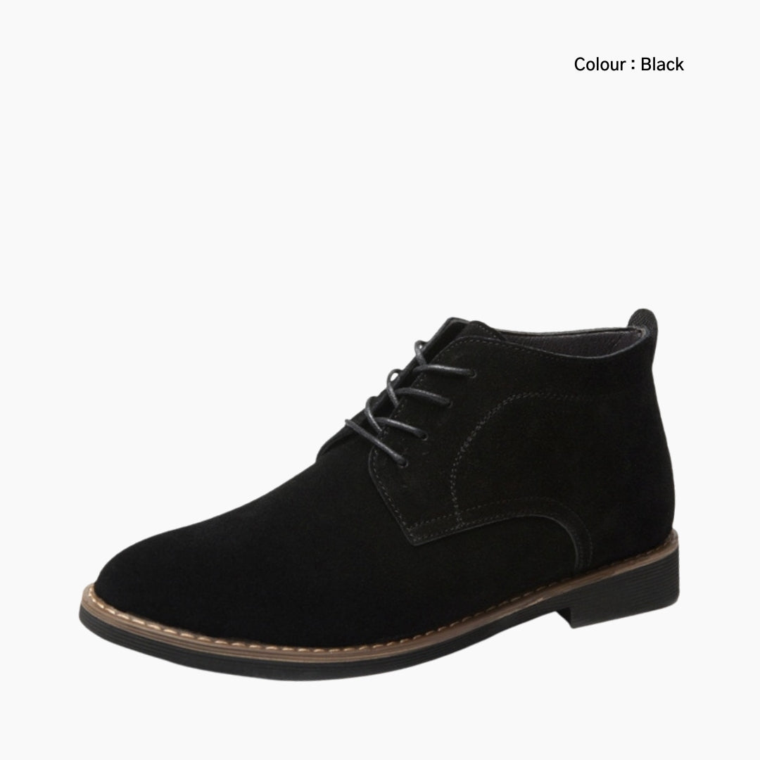 Black Round-Toe, Handmade : Ankle Boots for Men : Gittey - 0744GiM