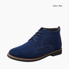 Blue Round-Toe, Handmade : Ankle Boots for Men : Gittey - 0744GiM
