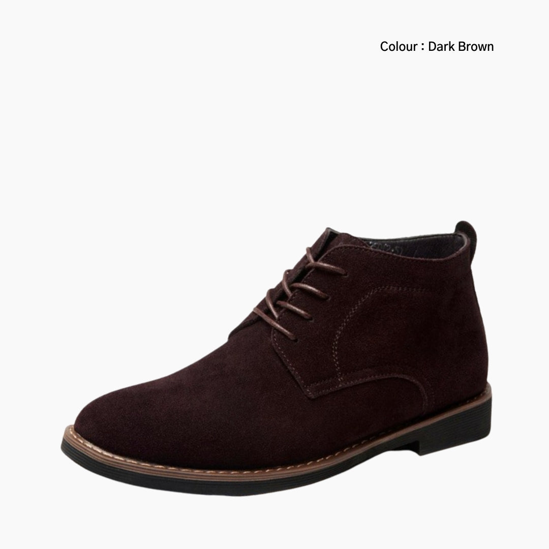Dark Brown Round-Toe, Handmade : Ankle Boots for Men : Gittey - 0744GiM