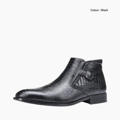 Black Round-Toe, Handmade. : Ankle Boots for Men : Gittey - 0746GiM