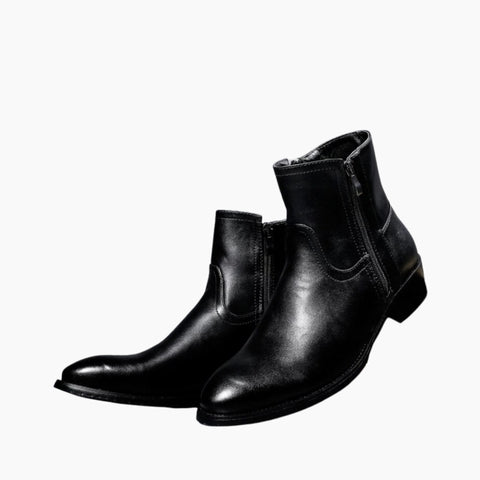 Black Pointed-Toe, Handmade : Ankle Boots for Men : Gittey - 0751GiM