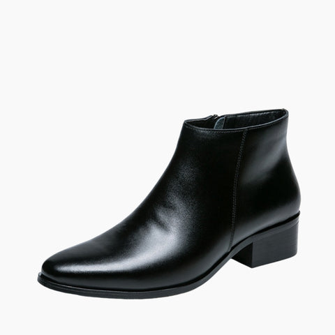 Black Pointed-Toe, Handmade : Ankle Boots for Men : Gittey - 0754GiM