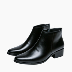 Black Pointed-Toe, Handmade : Ankle Boots for Men : Gittey - 0754GiM
