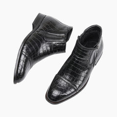Black Round-Toe, Handmade : Ankle Boots for Men : Gittey - 0762GiM