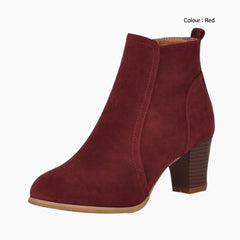 Red Square Heel, Round Toe : Ankle Boots for Women : Gittey - 0763GiF