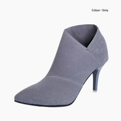 Grey Pointed-Toe, Handmade : Ankle Boots for Women : Gittey - 0766GiF