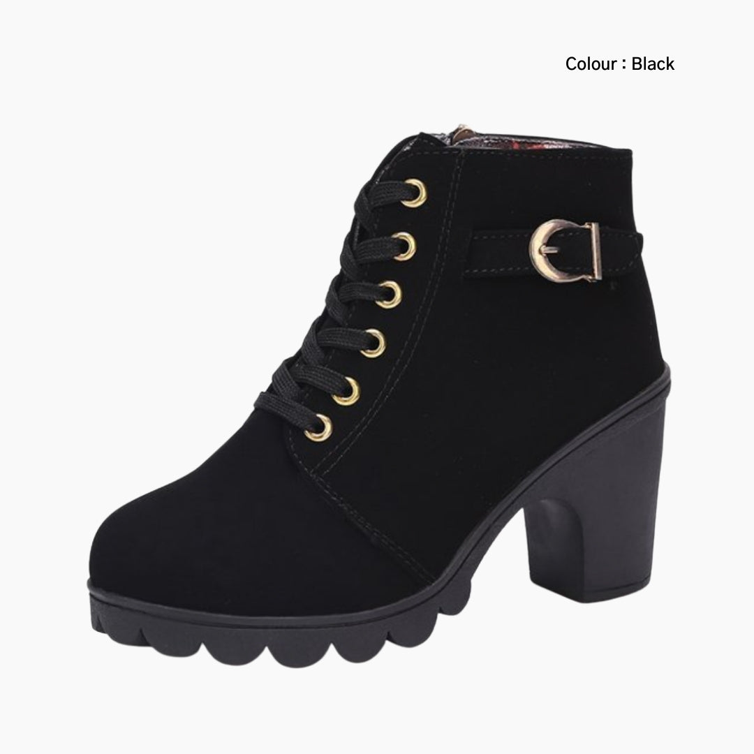 Black Round-Toe, Handmade : Ankle Boots for Women : Gittey - 0768GiF