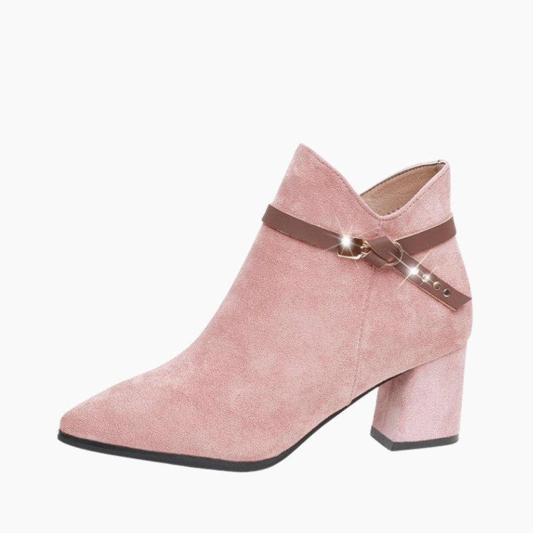 Pink Pointed-Toe, Handmade : Ankle Boots for Women : Gittey - 0772GiF