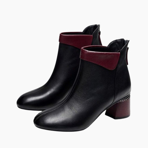 Black Square Heel, Handmade : Ankle Boots for Women : Gittey - 0773GiF