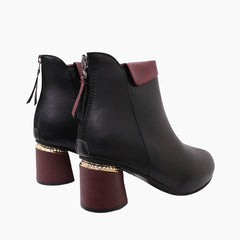 Black Square Heel, Handmade : Ankle Boots for Women : Gittey - 0773GiF