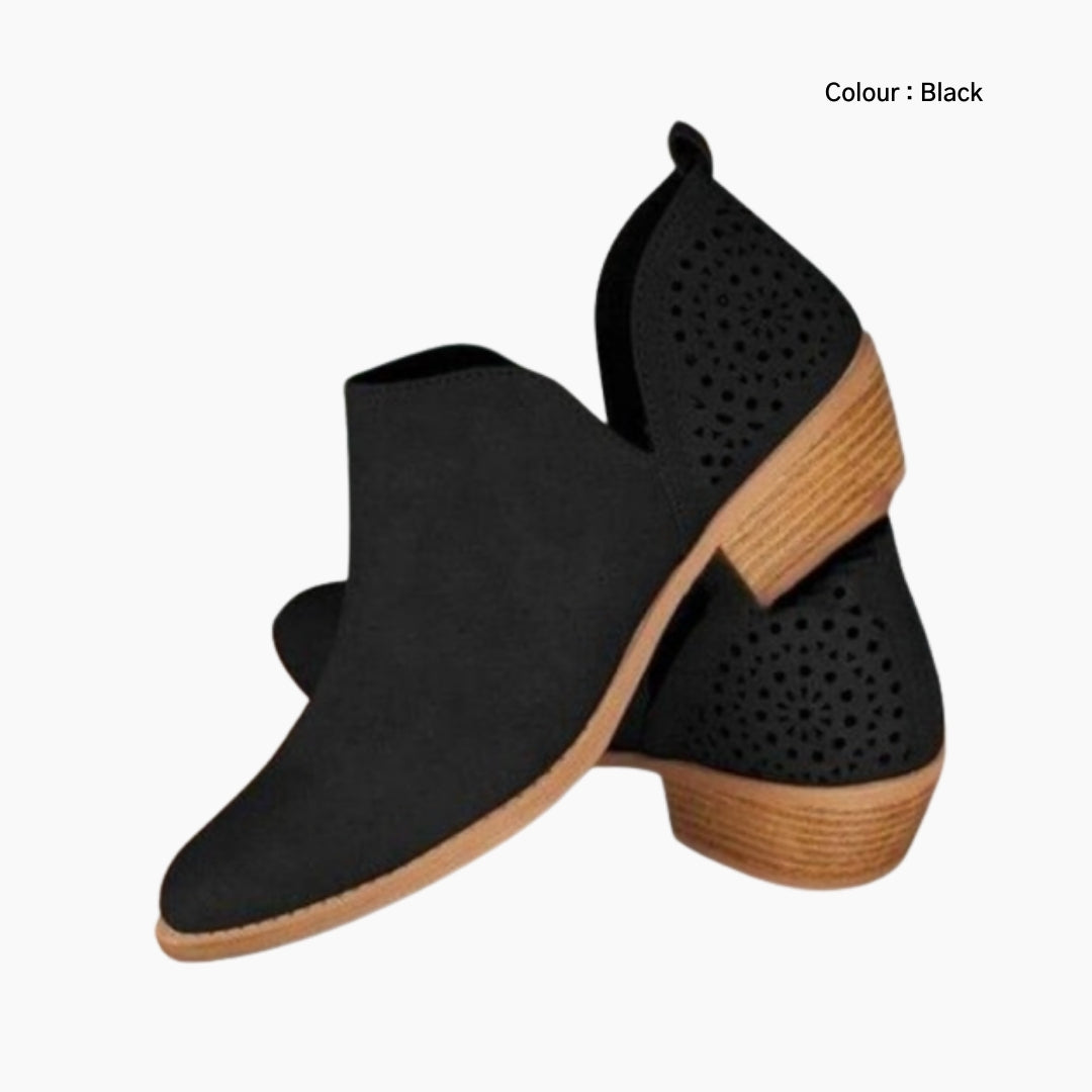 Black Round-Toe, Slip-On : Ankle Boots for Women : Gittey - 0778GiF
