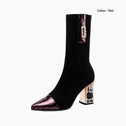 Red Square Heel, Handmade : Ankle Boots for Women : Gittey - 0779GiF