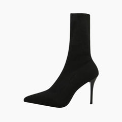 Black Pointed-Toe, Handmade : Ankle Boots for Women : Gittey - 0781GiF