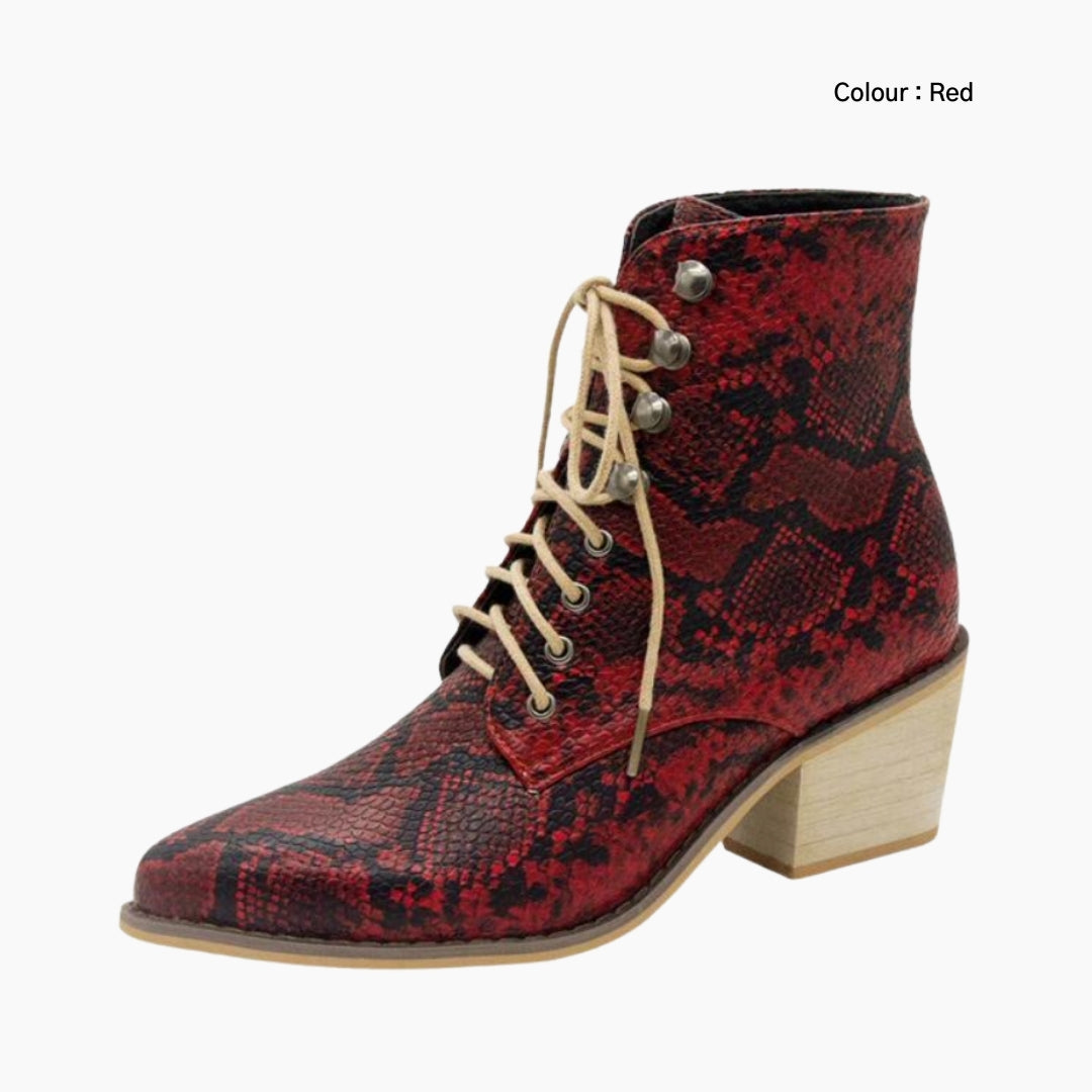 Red Pointed-Toe, Handmade : Ankle Boots for Women : Gittey - 0782GiF