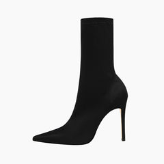 Black Pointed-Toe, Handmade : Ankle Boots for Women : Gittey - 0785GiF