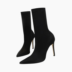 Black Pointed-Toe, Handmade : Ankle Boots for Women : Gittey - 0785GiF