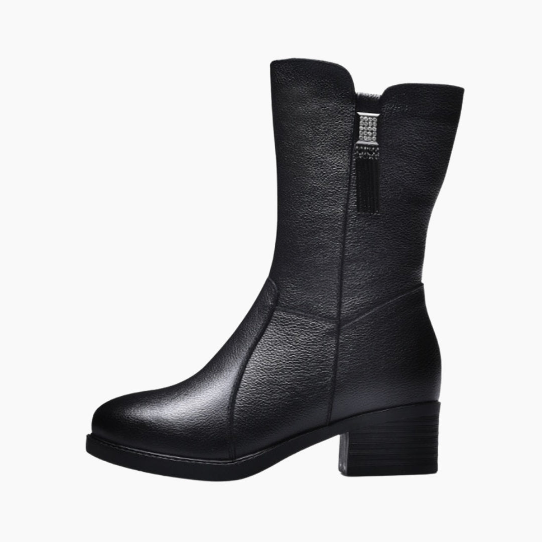 Black Round-Toe, Handmade : Ankle Boots for Women : Gittey - 0799GiF