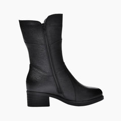 Black Round-Toe, Handmade : Ankle Boots for Women : Gittey - 0799GiF