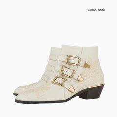 White Non-Slip, Handmade : Ankle Boots for Women : Gittey - 0803GiF
