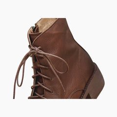 Brown Round-Toe, Handmade : Ankle Boots for Women : Gittey - 0805GiF