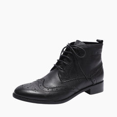 Black Round-Toe, Handmade : Ankle Boots for Women : Gittey - 0809GiF