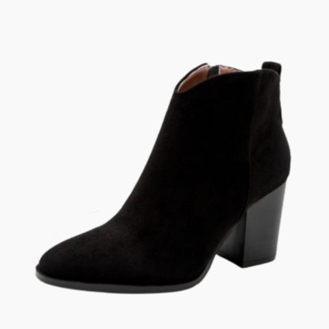 Black Pointed-Toe, Handmade : Ankle Boots for Women : Gittey - 0810GiF