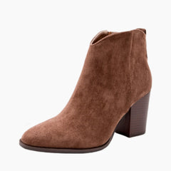 Brown Pointed-Toe, Handmade : Ankle Boots for Women : Gittey - 0810GiF