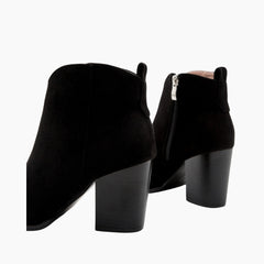 Black Pointed-Toe, Handmade : Ankle Boots for Women : Gittey - 0810GiF
