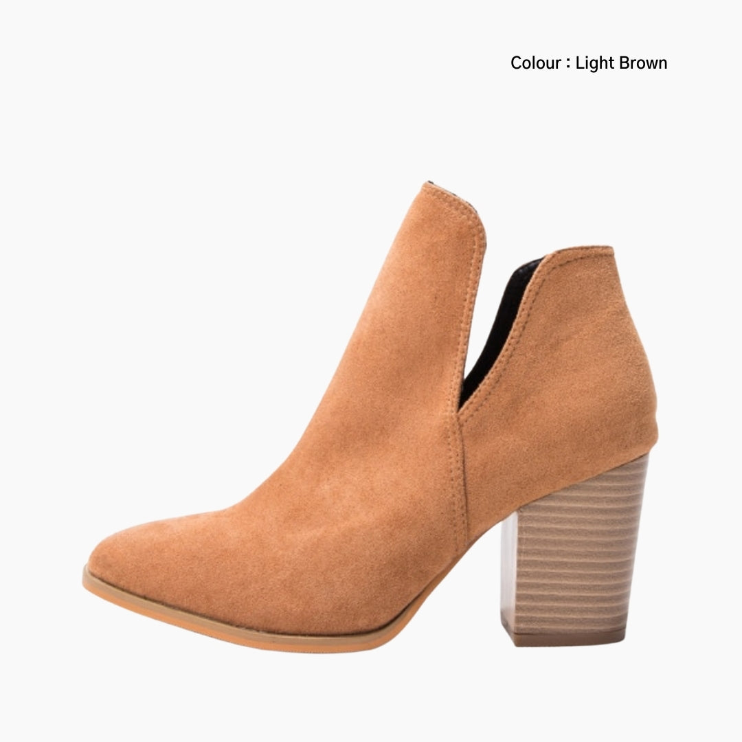 Light Brown Round-Toe, Handmade : Ankle Boots for Women : Gittey - 0811GiF