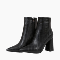 Black Square Heel, Handmade : Ankle Boots for Women : Gittey - 0812GiF