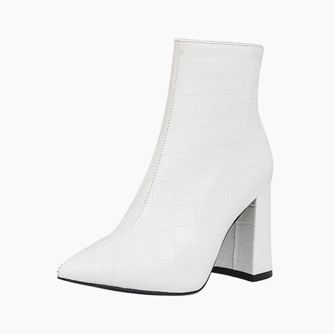White Square Heel, Handmade : Ankle Boots for Women : Gittey - 0812GiF