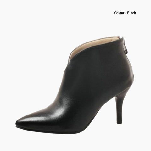 Black Pointed-Toe, Handmade : Ankle Boots for Women : Gittey - 0814GiF