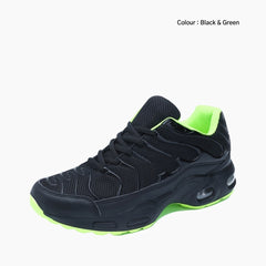 Black & Green Cushioning, Breathable : Running Shoes for Men : Gatee - 0823GtM