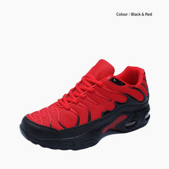 Black & Red Cushioning, Breathable : Running Shoes for Men : Gatee - 0823GtM