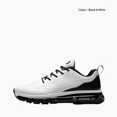 Black & White Cushioning, Breathable : Running Shoes for Men : Gatee - 0830GtM