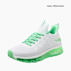 White & Green Shock Absorbtion, Damping Cushion : Running Shoes for Men : Gatee - 0831GtM