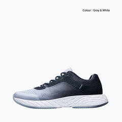 Grey & White Antiskid, Light : Running Shoes for Men : Gatee - 0836GtM
