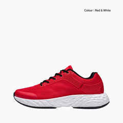 Red & White Antiskid, Light : Running Shoes for Men : Gatee - 0836GtM