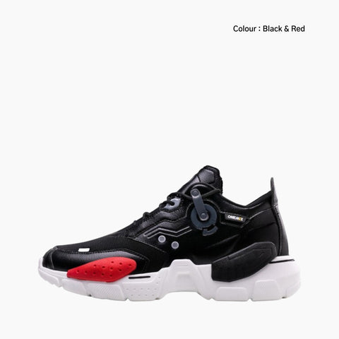 Black & Red Lace-Up, Breathable : Running Shoes for Men : Gatee - 0840GtM