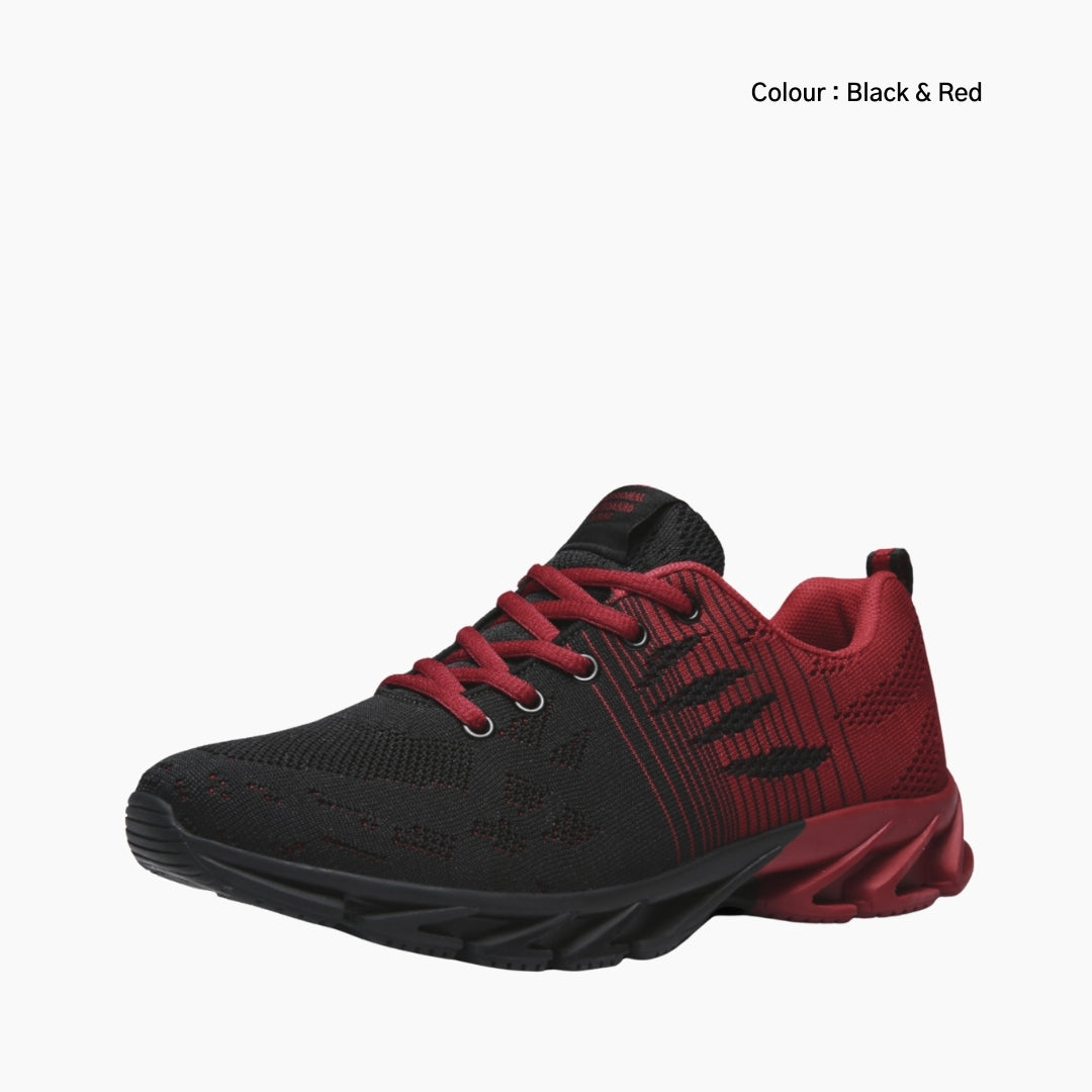 Black & Red Shock Absorption, Lace-Up : Running Shoes for Men : Gatee - 0842GtM