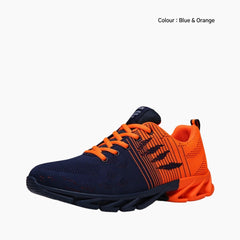 Blue & Orange Shock Absorption, Lace-Up : Running Shoes for Men : Gatee - 0842GtM