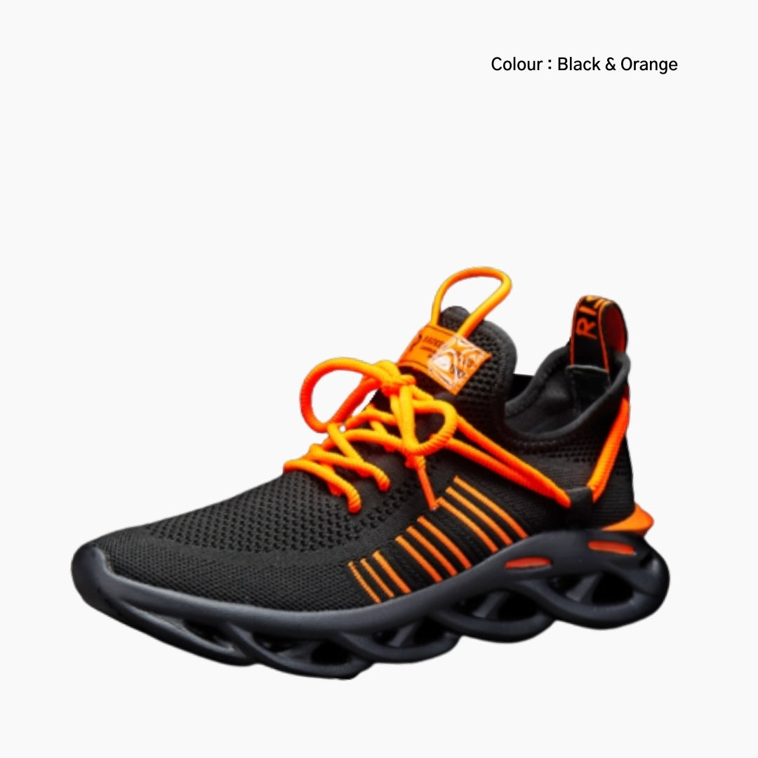 Black & Orange Height Increasing, Lace-Up : Running Shoes for Women : Gatee - 0857GtF