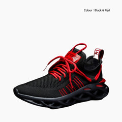 Black & Red Height Increasing, Lace-Up : Running Shoes for Women : Gatee - 0857GtF