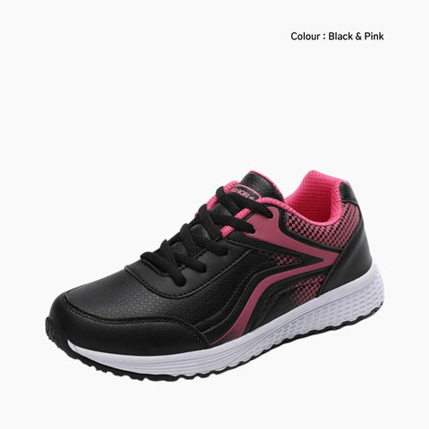 Black & Pink Waterproof, Lace-Up : Running Shoes for Women : Gatee - 0860GtF