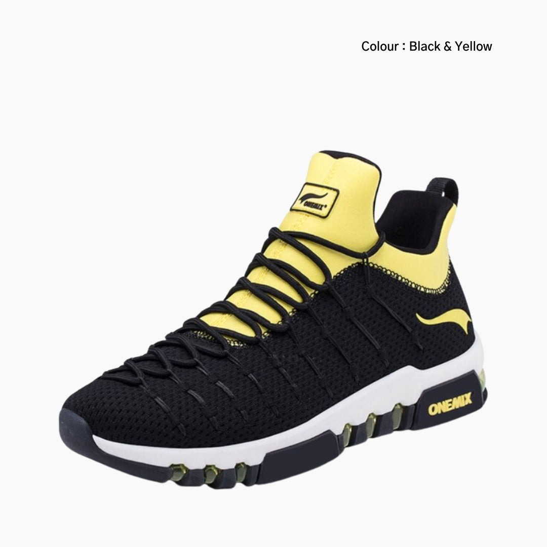 Black & Yellow Breathable, Height Increasing : Running Shoes for Women : Gatee - 0862GtF