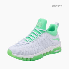 Green Breathable, Height Increasing : Running Shoes for Women : Gatee - 0862GtF