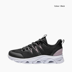 Black Breathable, Lace-Up : Running Shoes for Women : Gatee - 0869GtF