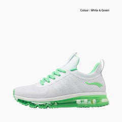 White & Green Comfortable, Anti-slip : Running Shoes for Women : Gatee - 0870GtF