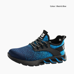 Black & Blue Light, Anti-Slip : Safety Shoes for Women : Rakhia - 0676RaF